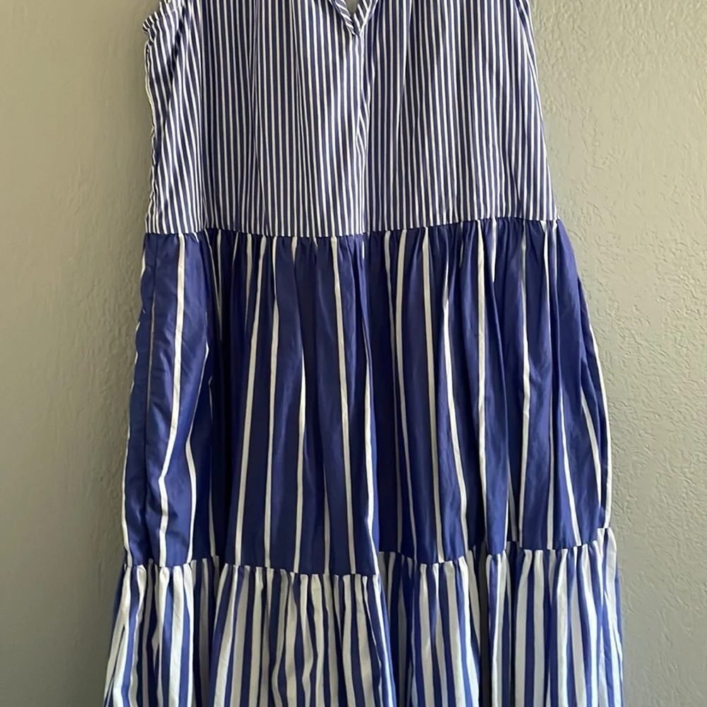 J. Crew Blue and White Striped Dress - Picture 3 of 10